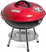 Cuisinart 14" Inch BBQ, 14" x 14" x 15", Portable Charcoal Grill, (Red), CCG-190RB