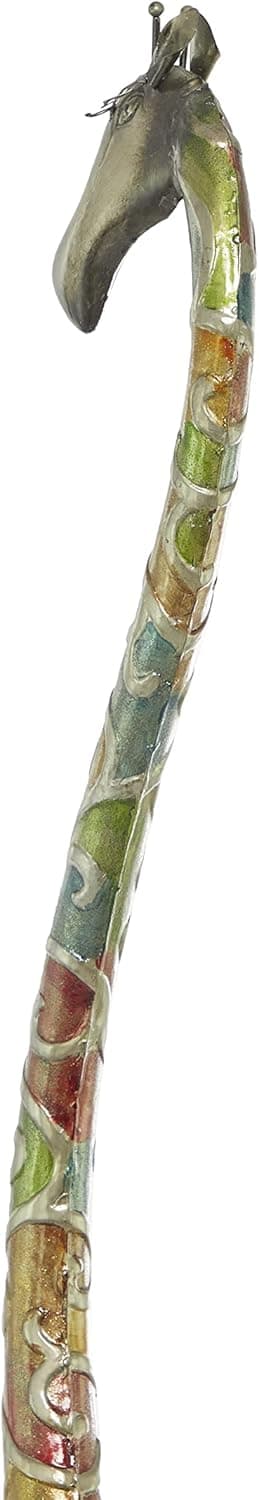 Deco 79 Metal Giraffe Decorative Sculpture Indoor Outdoor Tall Home Decor Statue with Detailed Embossed Scrollwork, Accent Figurine 17" x 7" x 73", Multi Colored
