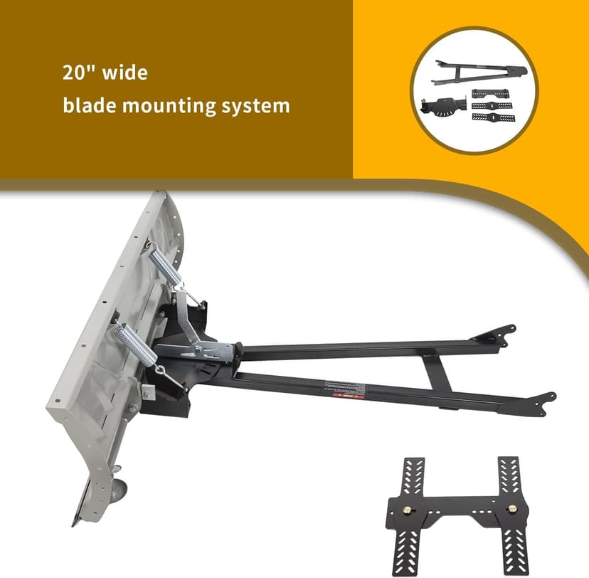 KUAFU Snow Plow Blade Universal Kit Steel Adjustable 48" Complete Universal Kit Package Compatible with ATV Honda Kawasaki Polaris Aeon Crossland Arctic-Cat Alterra (You Will get 2 Packages)