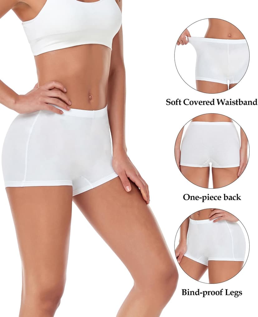 wirarpa Women's Boyshorts Panties Cotton Boxer Briefs for Ladies Underwear Shorts with Cotton Crotch 4 Pack