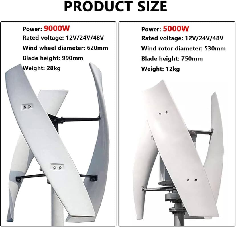 Wind Mill Generator Kit,Vertical Wind Turbine,Wind Turbine Generator Kit for Home,Wind Turbine Generator Kit,with Controller for Home,Business,Industrial Energy Supply,12V-5000W
