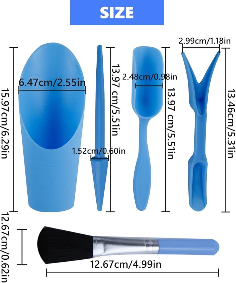 5 Pcs Mini Garden Tool Set Hand Tools Succulent Tools Transplanting Tools Set Succulent Care Plastic Kit Bonsai Potting Soil Indoor for Succulent Miniature Plant Gardening for Flower Planting