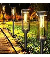 8 Pack Reinforced Ground Stakes, 0.75" x 5.12" Solar Lights Spikes, ABS Plastic Replacement Nails for Pathway Garden Torch Lights