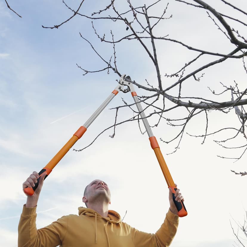 Lopper for Tree Trimming, 27-41'' Extendable Garden Lopper with Compound Action, Heavy Duty Branch Cutter for Trees, Orange