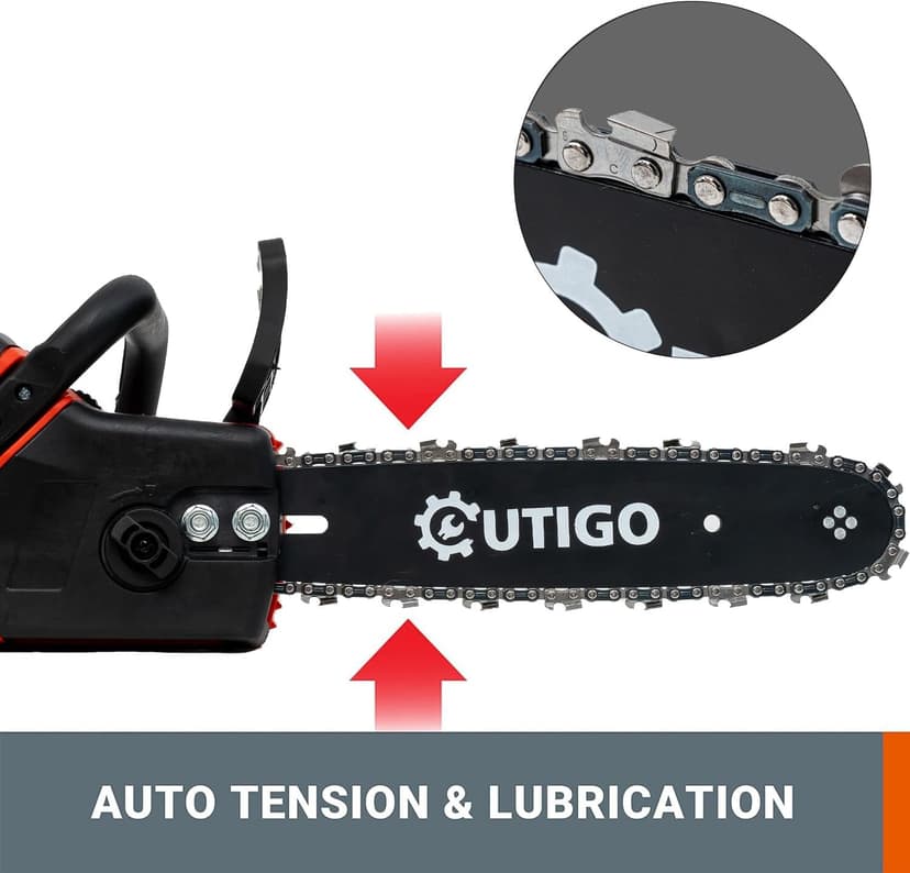 Cordless Electric Chainsaw, 1000W Brushless Chainsaw 12-Inch with 2×21V Batteries, 2 Replacement Chains & 1 Guide Bars & Charger, Bettery Electric Chainsaw Suit for Wood Cutting Trimming Branch