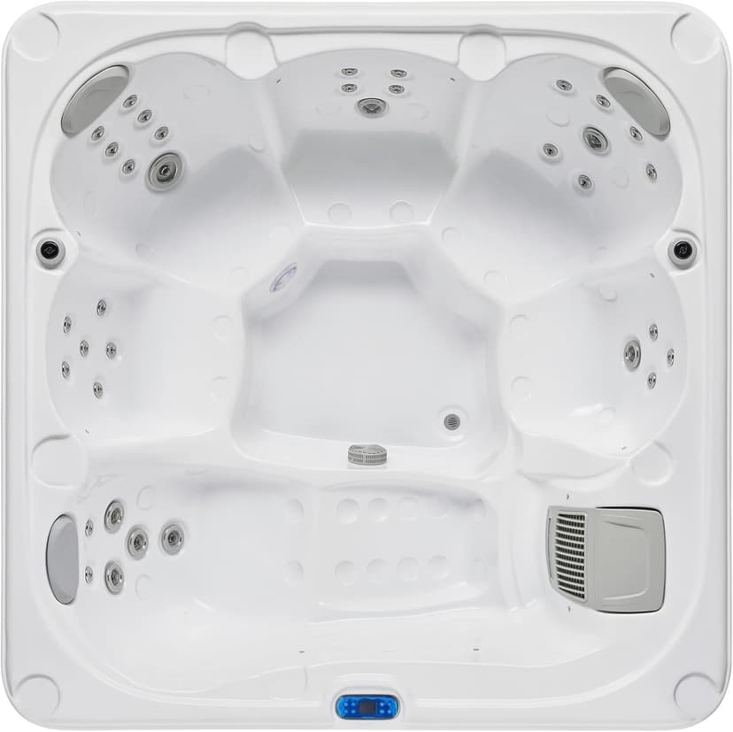 OCEAN FUTURE Outdoor Hot Tub, Massage Spa with 35 Jets, 240V Outdoor Spa with LED Lights, Control Panel and Ergonomic Seat Fits 6 People, Acrylic Hot Tub Spas 85" x 85"