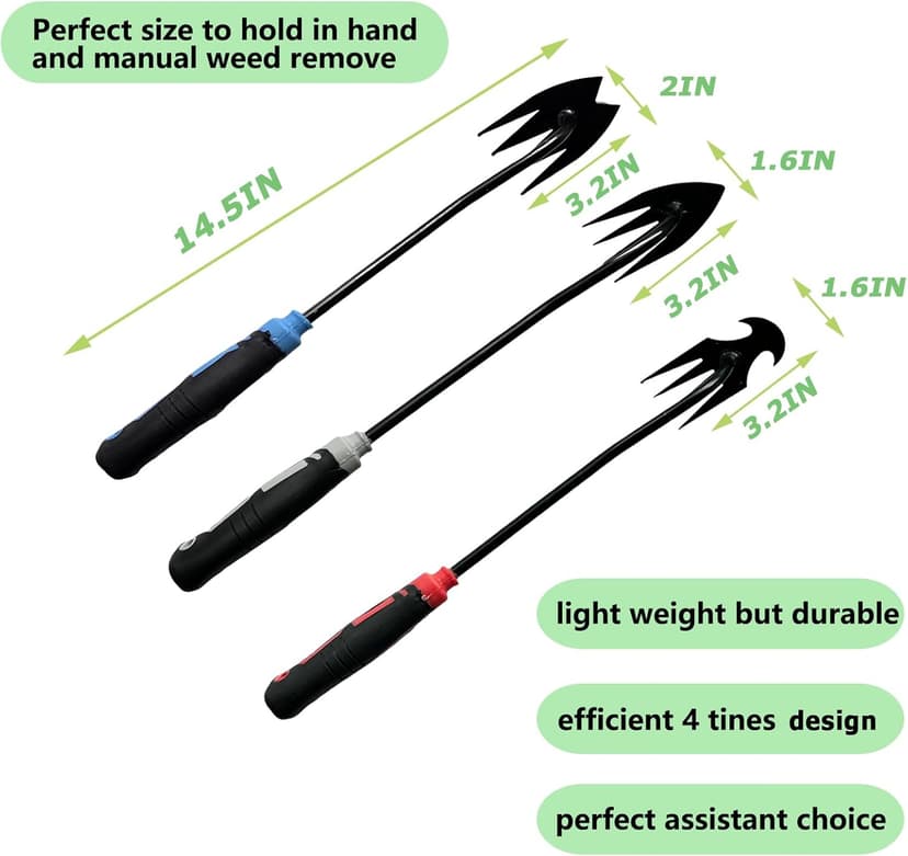 Weeding Tools 3 pcs,Portable Garden Weeder Tool,2025 New Weed Puller Tool,for Hand Weeder Puller for Vegetable Gardening Backyard Farm Planting & Uprooting Weeding Tool