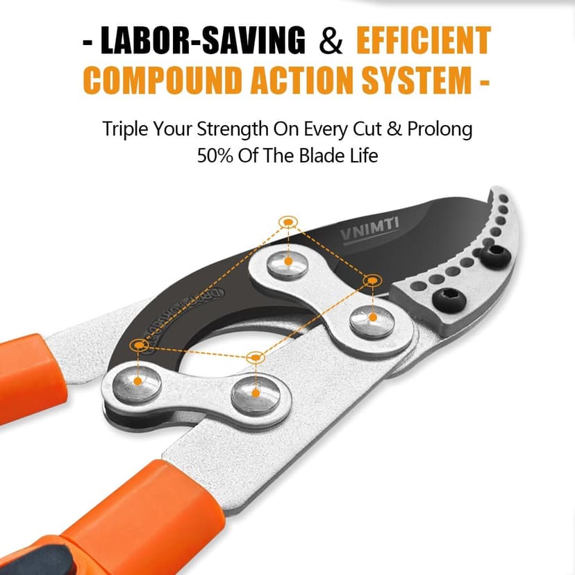 Lopper for Tree Trimming, 27-41'' Extendable Garden Lopper with Compound Action, Heavy Duty Branch Cutter for Trees, Orange