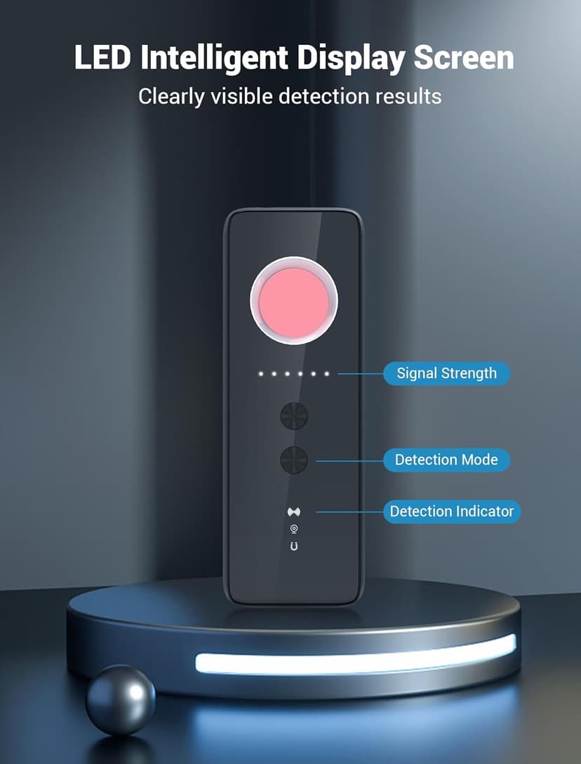 smhawk Hidden Camera Detector - 2025 Camera Detector, Bug Detector, GPS Tracker Detector, spy Camera, Listening Device Detector for Hotels, Home, Office, 6 Levels Sensitivity,4 Modes