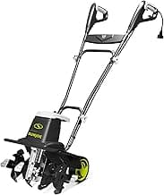 Sun Joe Electric Garden Tiller Cultivator, Steel Tines, 12 Amp, 16 Inch, Black - Heavy-Duty Gardening Machine & Equipment for Gardens, Lawns & Yards