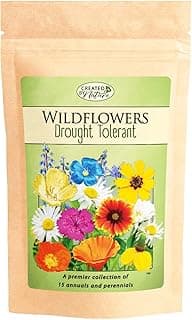 Drought Tolerant Wildflower Seed Mix, Covers 325 Sq Ft, 15 Flower Varieties, Over 67,000 Seeds, Created By Nature