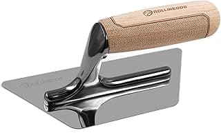 ROLLINGDOG Venetian Plaster Trowel 200mm x 105mm x 84mm - Mirror Polished 420 Stainless Steel Blade, Ergonomic Beech Handle for Decorative Finish and Polish