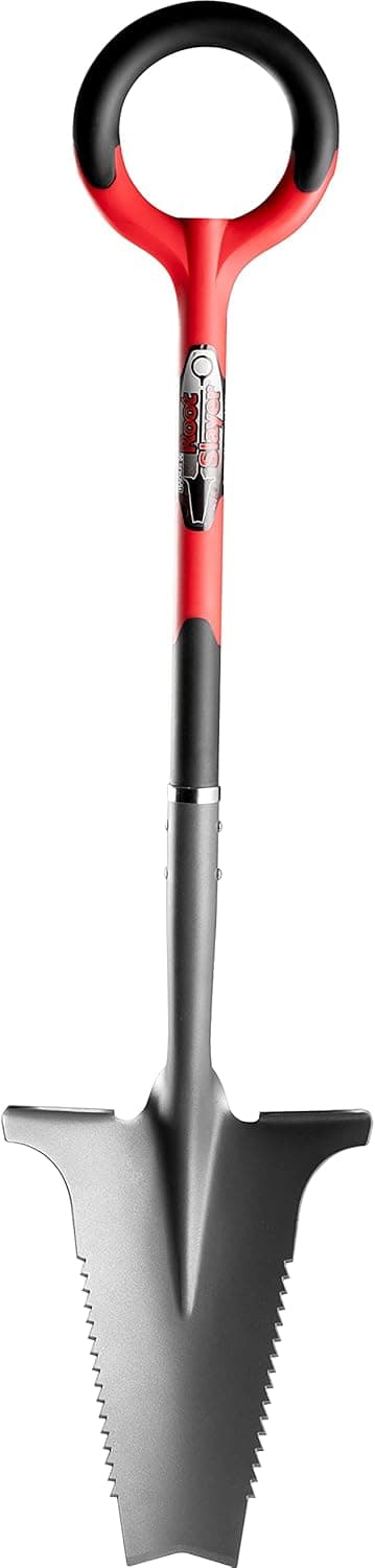 Radius Garden 22011 Root Slayer Shovel, Red & 16211 Root Slayer Soil Knife, Red