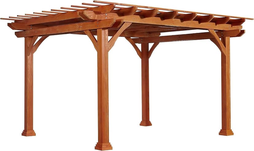 U-MAX Wood Pergola 12'x10' Wood Gazebo with Durability, Stability, Structure, Snow and Wind Supported,Mirador Outdoor Pergola for Patio Deck Garden Backyard and Patio