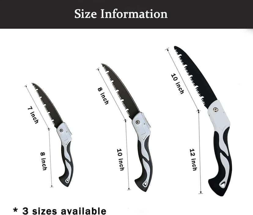 Folding Pruning Hand Saw 10 Inch Blades with SK5 Steel Blade for Tree Trimming, Camping, Gardening, Hunting, Cutting Wood, PVC, Bone with Ergonomic Handle Design