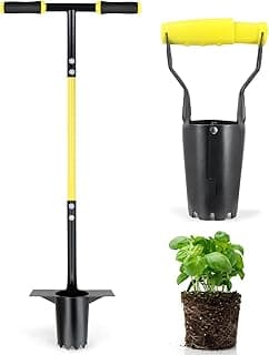 Jardineer 2PCS Bulb Planter Tools Set, Long Handle Garden Transplanter and Small Bulb Planting Tool with Deep Marker, Ideal for Planting Bulbs, Seedlings, Flowers & Vegetables