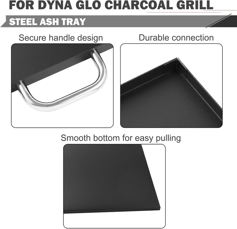 Ash Pan Grill Replacement Parts for Dyna Glo Charcoal Grill Parts DGN576SNC-D DGN576DNC-D DGN576DNC-DC Ash Tray Catcher Master Forge Grill Replacement Parts MFJ576DNC Charcoal Tray Catcher