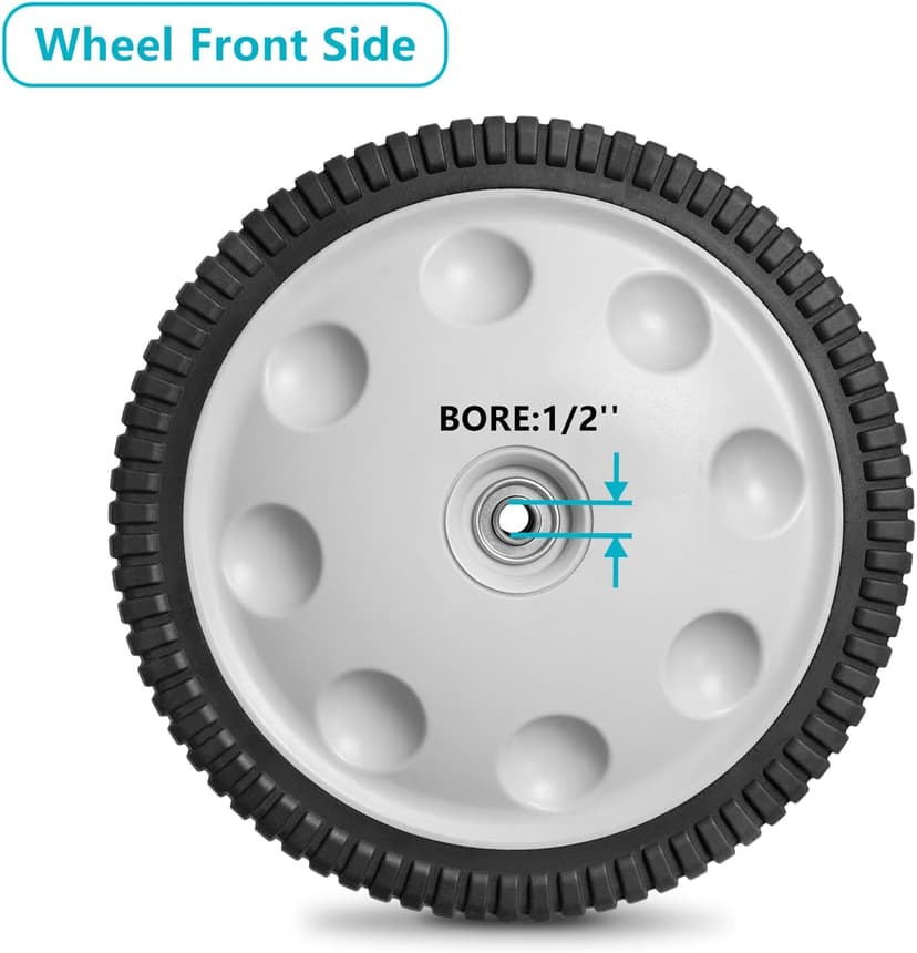 12 Inch 734-04019 Rear Wheel Replacement for MTD 734-04127, Lawn Mower Wheel 12" x 2.125" S-Wave Wheel Tire Compatible with Most Troy Bilt Walk-Behind Push Lawn Mower, 2 Pack