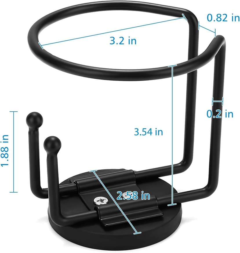 1 Pack Magnetic Cup Holder, SUS 304 Stainless Steel Magnetic Cup Caddy, Magnetic Drink Holder for Tractor Mower School Bus Refrigerator, Vertical or Horizontal Cup Holder on Metal Surface