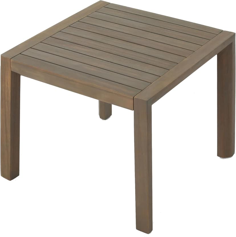 Christopher Knight Home Leah Outdoor Acacia Wood Chat Set with Water Resistant Cushions, 3-Pcs Set, Grey Finish / Grey