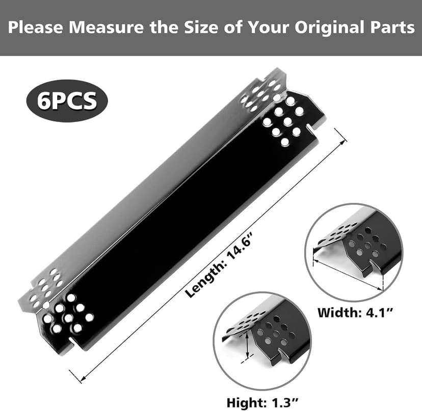 Grill Heat Plates Replacement Parts for Nexgrill, Porcelain Steel Heat Tents for Home Depot Nexgrill 6 Burner Gas Grill, 14.6" Flame Cover Replacement Parts for Nexgrill 720-0896B