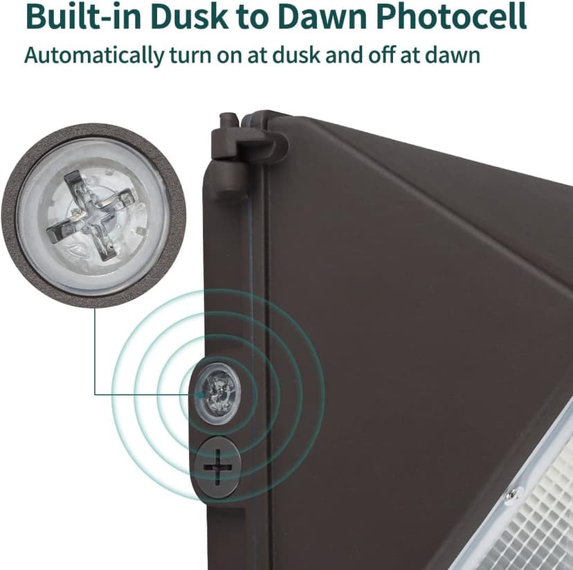LED Wall Pack 100W 13000lm 5000K Daylight 100-277V, IP65 Waterproof Dusk-to-Dawn Outdoor Lighting for Security, ETL Listed (4 Pack)