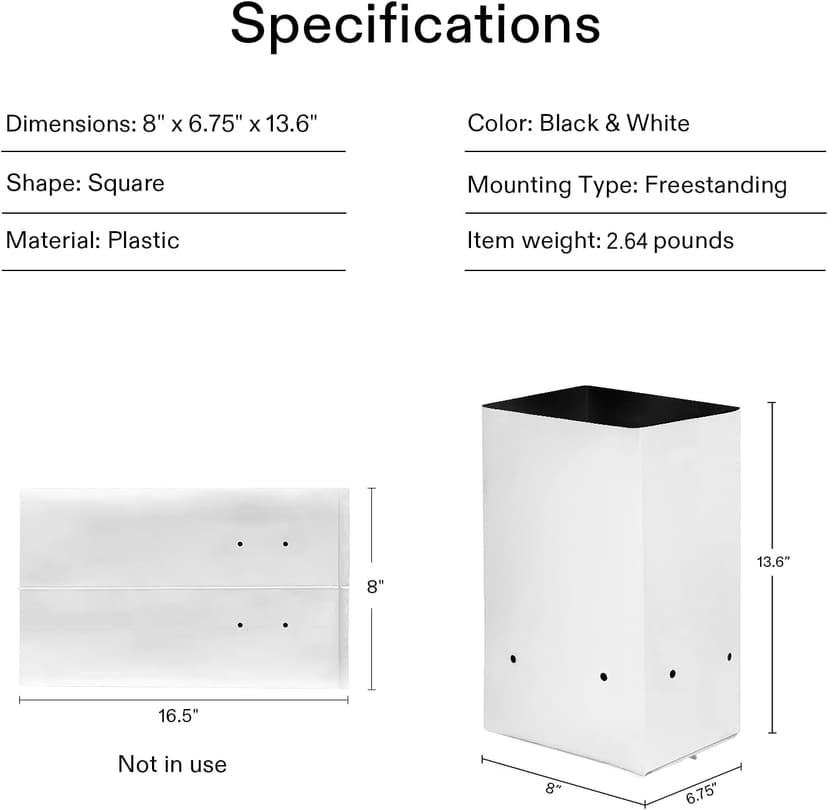 VIVOSUN 50-Pack 3 Gallon Grow Bags for Plants, Black-and-White Thick Plastic Bags for Potting Seedlings, and Rooting