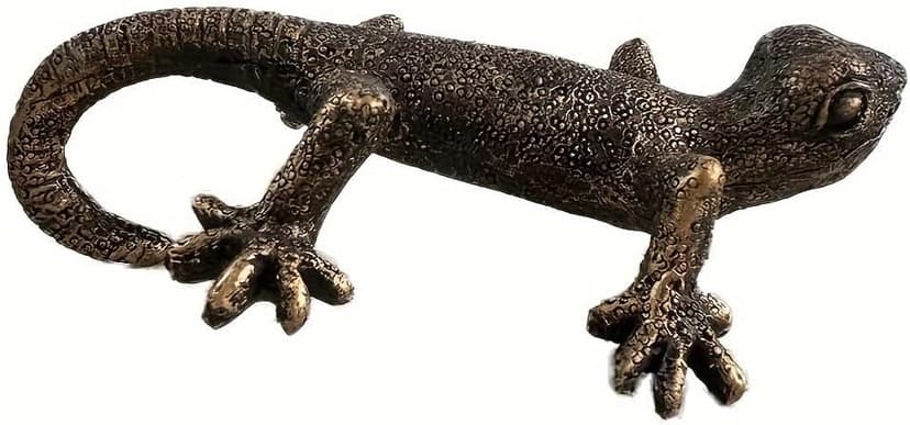 Vintage Bronze Gecko Planter Pot Hugger Flower Figurine – Resin Climbing Lizard Statue for Garden, Fairy Garden Terrarium, Outdoor Fence & Yard Decor，Versatile Home & Office Decor
