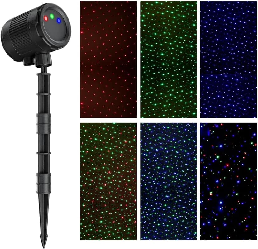 Laser Christmas Projector Lights Outdoor, 3 Color Laser Light Projector, Firefly Lights Show with RF Remote, Waterproof, Indoor Holiday Decoration, Christmas Gift, Wedding, Home Decor, Party, Garden
