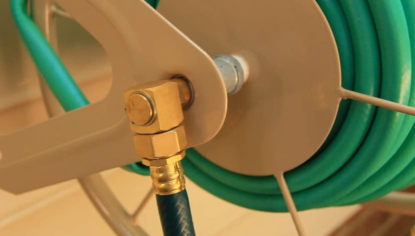 Liberty Garden Products 703-2 Multi-Purpose Steel Garden Wall/Floor Mount Hose Reel, Tan Poly
