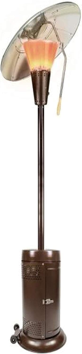Hampton Bay 38,200 BTU Bronze Heat-focusing Propane Gas Patio Heater Heat-focusing Reflectors Adjust to Offer Excellent Heat Distribution