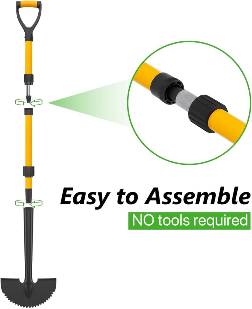 COSITA Edger Lawn Tool, 41-inch Manual Lawn Edger for Grass, Half Moon Hand Edger Tool with D-Grip, Metal Saw Tooth Garden Edger with Long Handle for Sidewalk, Yard