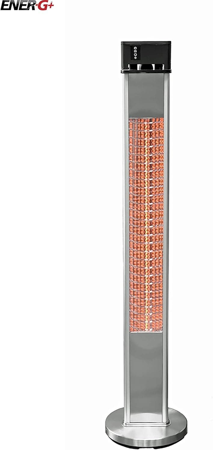 EnerG+ Infrared Electric Outdoor Heater Freestanding with Remote,Silver