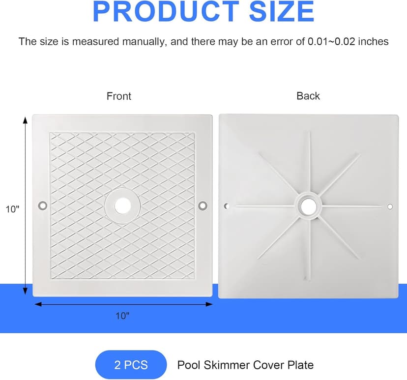 2 Pack 10" Skimmer Lid Pool Skimmer Cover Plate, Pool Skimmer Lid Replacement Compatible with Hayward SPX1082E, SP082, 1083, 1084,1085, and SP1086