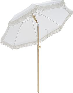 Patio Umbrella with UPF 50+ Protection, 8 Ribs, Push Button Tilt - Versatile Outdoor Shade for Garden, Courtyard, and Beach