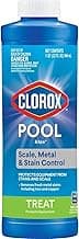 Clorox® Pool&Spa™ Swimming Pool Scale, Metal & Stain Control, Prevents Metal Stains and Scale Formation, Removes Metal Stains, 1 Quart (Pack of 1)