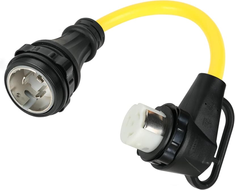 NEMA SS2-50P to SS2-50R RV Adapter, Dogbone Extension Cord Adapter, 50Amp SS2-50 Marine Shore Twist Lock Male Plug to 90-Degree Locking Female Receptacle, for RV Travel Trailer