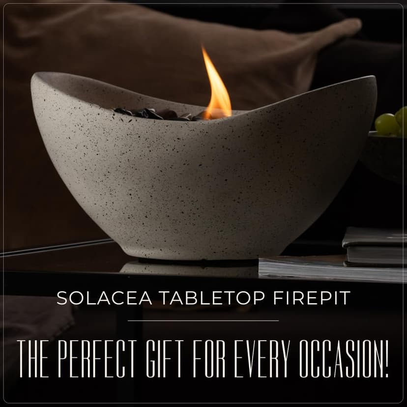 Concrete Tabletop Fire Pit, Portable Indoor Fireplace and Smores Maker, Suitable for Indoor and Outdoor Use