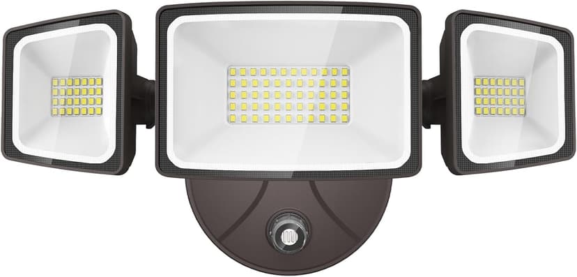 Onforu 60W LED Dusk to Dawn Outdoor Lighting, 6000LM Exterior Flood Light, IP65 Waterproof Outdoor 3 Adjustable Heads Photocell Security Lights Fixture, 6500K Floodlights for Garage, Patio, Yard