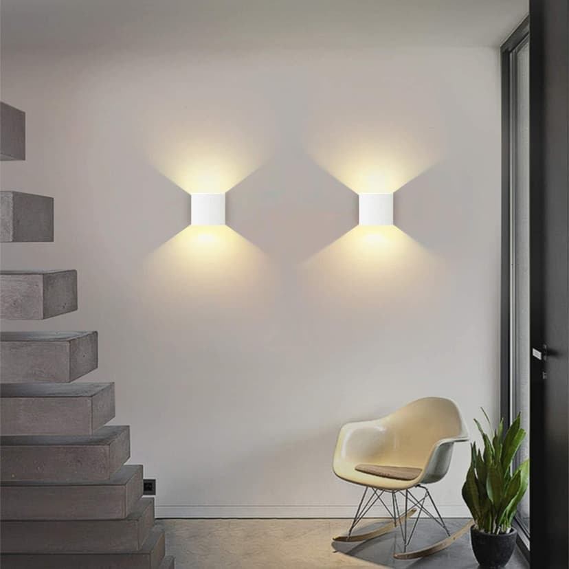 Lightess Modern Wall Sconce Dimmable 10W Hardwired, Up Down Wall Mount Lights Indoor Mini Metal LED Wall Lamp for Living Room Bedroom Hallway Decor, Warm White, O1181TP