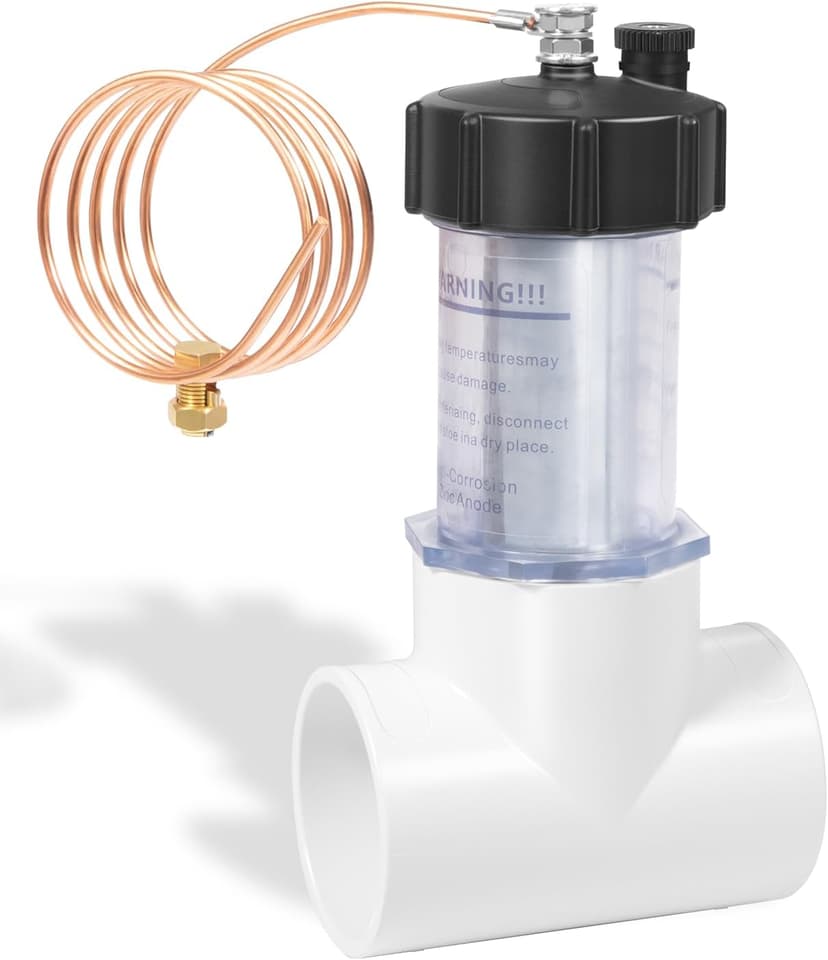 Heavy Duty 2" Inline Zinc Anode Compatible with Saltwater Pool, Sacrificial Anode Anti-Corrosion Zinc to Protect Metal Parts with Copper Wire Replacement for 104D
