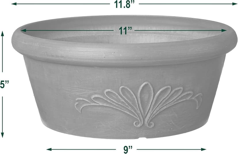 PSW Pot TA30TC Collection Shallow Bulb Pan Planter Dish Low Bowl for Succulents, Bonsai, Fairy Gardens, Herbs, 12-inch, Terra Cotta Color