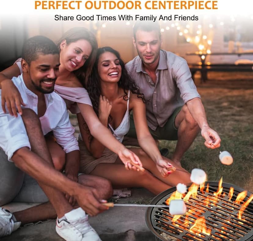 Portable 17 inch Propane Fire Pit 58000 BTU Smokeless Gas Fire Bowl with Adjustable Flame,Cover Carry Kit,CSA Certified for Camping,Patio,Backyard,RV&Tailgating-Includes Hose&Lava Rocks