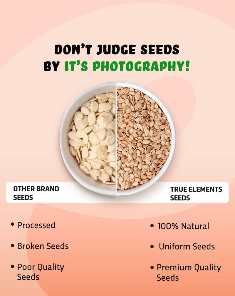 True Elements Tyzek True Elements Watermelon Seeds 250G - High In Protein | Raw Watermelon Seeds For Eating | Magaj Seeds | Non - Gmo | Raw Seeds | Nutrients Rich | Source Of Antioxidants