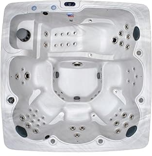 Home & Garden HG90 6-Person Hot Tub with 90 Therapy Jets and Bluetooth Audio – Sterling or White Acrylic Interior and Mocha Exterior Cabinet - Ideal for Backyard Relaxation and Hydrotherapy