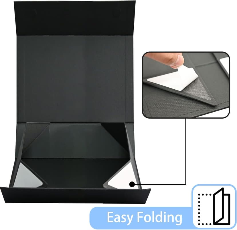 LIFELUM Gift Box 13''x10''x5'' Large Black Mother's Day Gift Boxes with Magnetic Lids Luxury Gifts Box for Mom Groomsman Proposal Contains Card, Ribbon, Filler Birthday Gift Packging