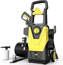 AgiiMan Electric Pressure Washer, 4800PSI Max 3.2GPM Power Washer Electric Powered with 20FT Hose, 4 Nozzles, Foam Cannon, High Pressure Cleaner Machine for Cars, Patios, Driveways, Fences, Yellow
