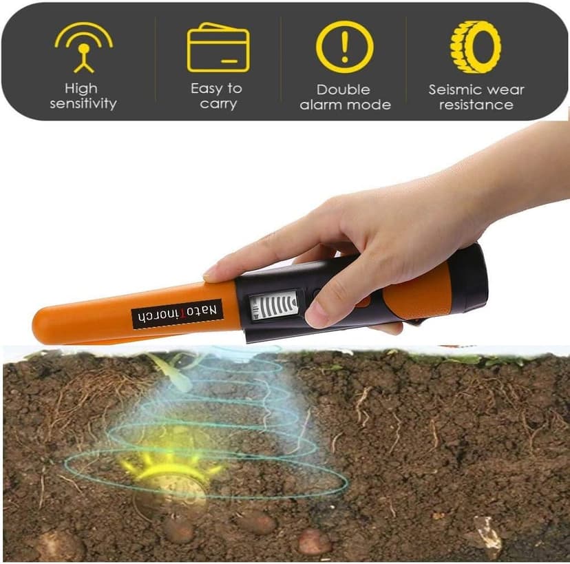 Hand Metal Detector, High Sensitivity Metal Detector with LCD Display&Belt Holster,360°Scanning,All Metal Finder Locating Gold Coin Silver Jewelry Waterproof