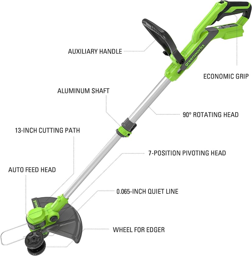 Greenworks 40V 21" Self-Propelled Mower,Axial Leaf Blower,12" String Trimmer with Batteries and Chargers
