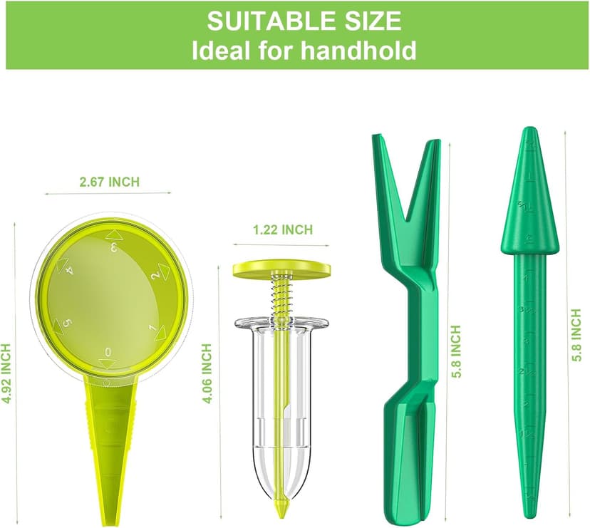 8 Pack Sowing Seed Dispenser Seeder Sower Planter Set, Handheld Mini Seedlings Dibber and Widger Garden Hand Tool, Ideal Gardening Tools for Small Seeds of Flowers, Vegetables